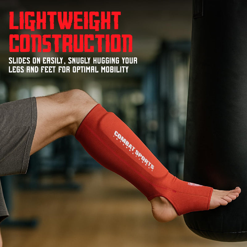 Combat Sports Shin & Instep Padded Guards, Elastic, Impact-Absorbing Shin Guards with Snug Support, Ideal for MMA, Muay Thai, and Martial Arts, Washable MMA Gear for Men and Women Medium Gray