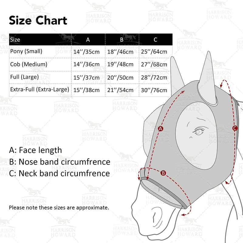 Harrison Howard Super Comfort Stretchy Fly Mask Large Eye Space with UV Protection Soft on Skin with Breathability Fly Mask -Amethyst Full (Large) Full (Large) Amethyst - BeesActive Australia