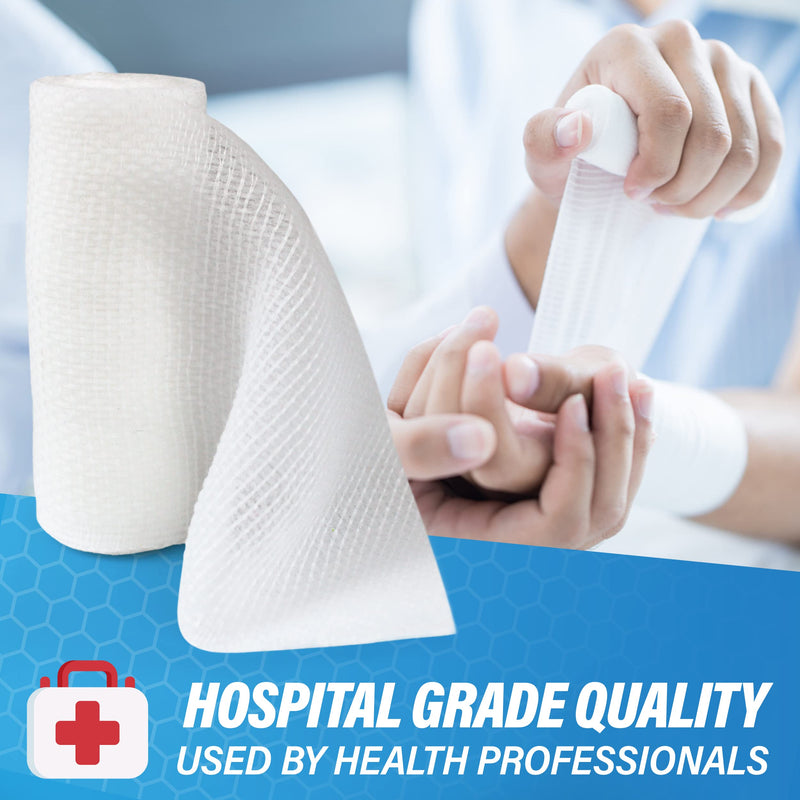 Gauze Bandages – 36 Rolls - Premium First Aid Supplies for Safe Adventuring – Flexible, Stretchable, and Breathable Gauze Rolls – 4” x 4.1 Yards Bandage Wrap for Wound Dressing 4 " Pack of 36 Rolls - BeesActive Australia