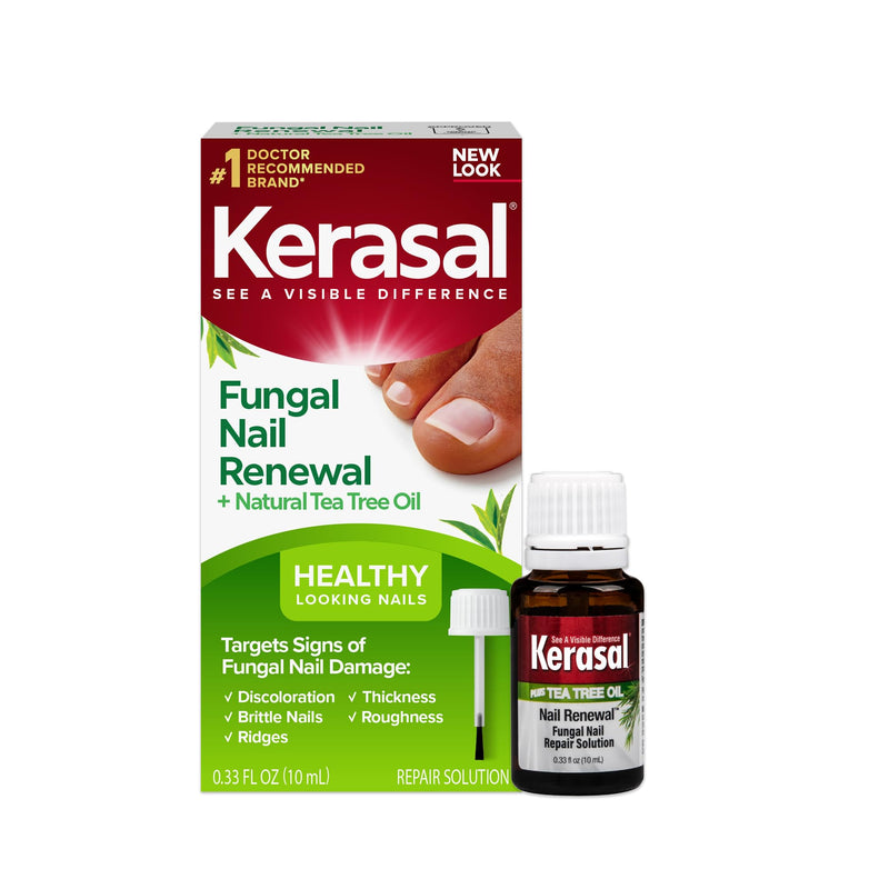 Kerasal Renewal Nail Repair Solution with Tea Tree Oil for Discolored and Damaged Nails, 0.33 Oz (Pack of 1) - BeesActive Australia