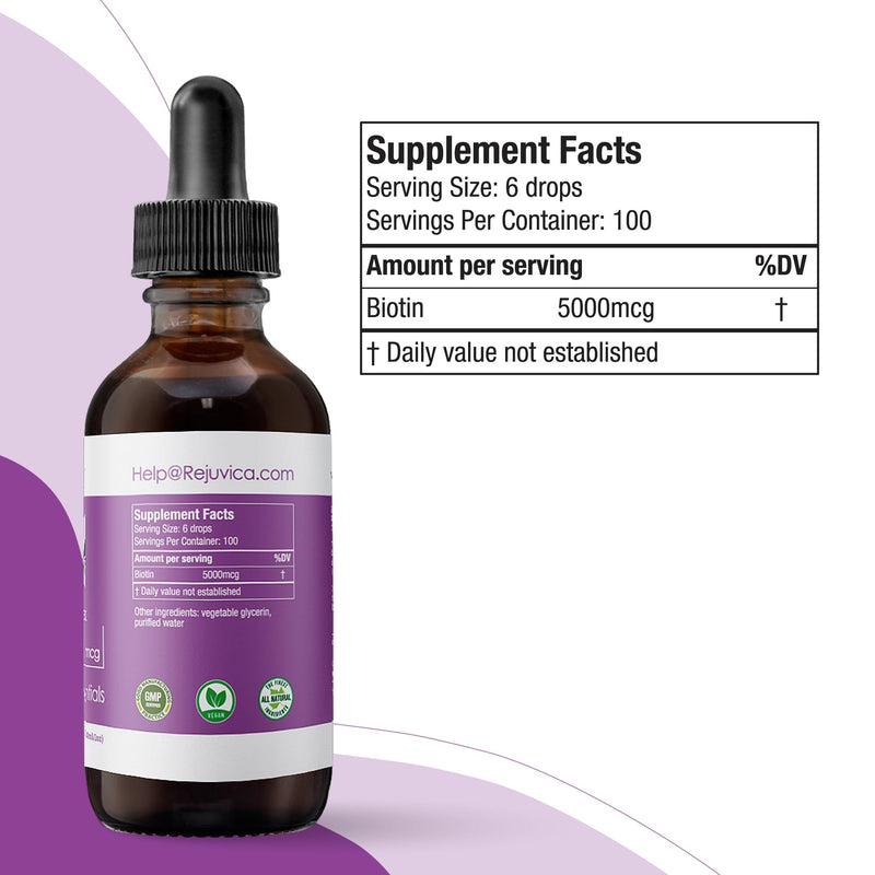 Biotin - Liquid Biotin Supplement - Support Hair, Skin and Nails - 5000mcg. 1