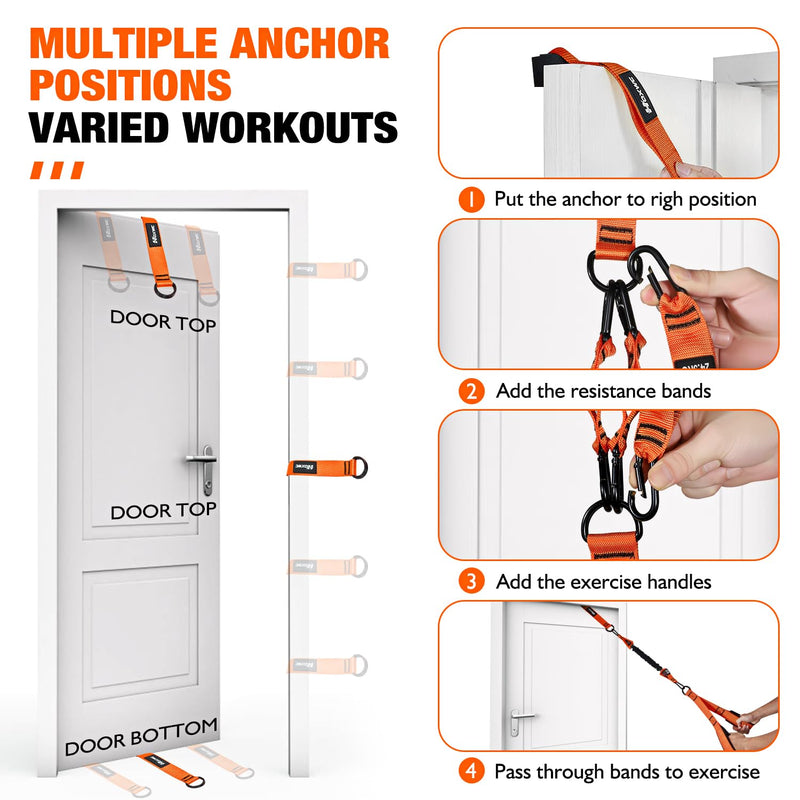Home Gym Equipment, Heavy Resistance Bands with Handles, Tricep Workout Equipment, Bicep Curl Workout, Pull Down Attachment for Arms Back Exercise, Best Replacement for Lift Pulley System - BeesActive Australia