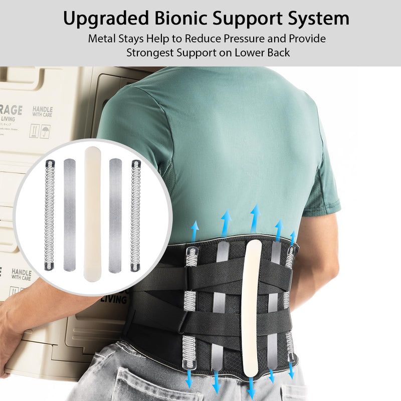 Back Brace for Lower Back Pain Relief Men Women, Immediate Relief from Sciatica, Herniated Disc, Scoliosis, Breathable Back Support Brace with 3D Lumbar Support Pad for Home & Lifting At Work Medium Black - BeesActive Australia