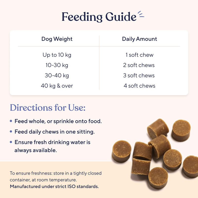 Pawfy Calming Chews for Dogs | Chamomile, Valerian Root & Passionflower Formula | Dog Anxiety & Stress Relief | Fireworks, Separation & Travel Support | All Breeds & Ages | 60 Chews (Chicken)