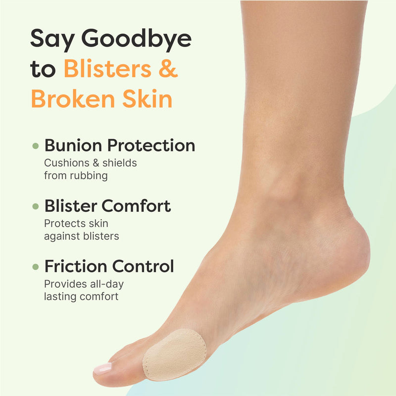 ZenToes Bunion Pads to Wear with Shoes – Waterproof Soft Bunion Cushion Protector, Breathable Adhesive Foot Pad for All Day Comfort & Support, 48 Count Beige 48 Pack
