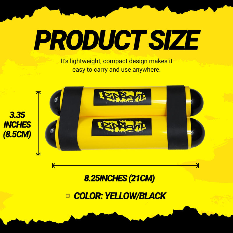 Premium RipStick Pillz, Workout Equipment for Joint Rehab, Shoulder Strength, Resistance Training, and Muscle Building, with 6 Adjustable Resistance Bands Yellow/Black