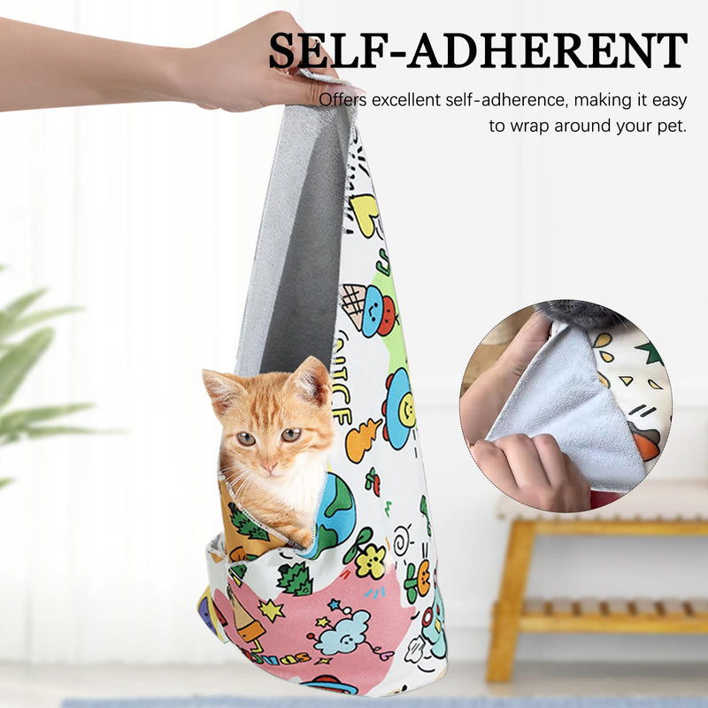AGLOO Cat Grooming Wrap Cat Magic Mat - Self-Adherent, Anti-Scratch, Kittens Calming Wrap Restraint for Nail Clipping,Bathing (45 * 45cm) - BeesActive Australia