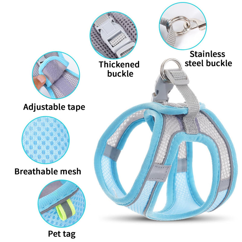 Cat Harness and Leash Set,Escape Proof Adjustable Kitten Vest Harnesses for Small Medium Cats with Reflective Strips(6.6-13.2lb) - BeesActive Australia