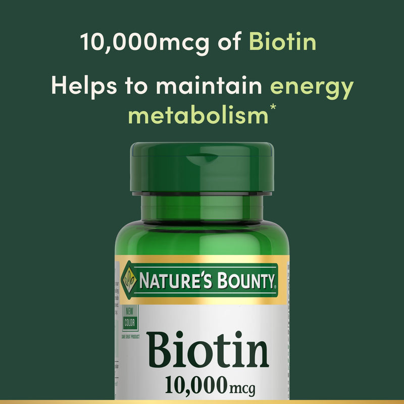 Nature's Bounty Biotin Hair Skin and Nails Vitamins,Supports Healthy Hair,Skin and Nails,10,000 mcg,120 Count (Pack of 6) 120 Count (Pack of 6)