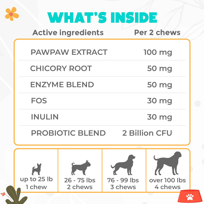 Probiotics for Dogs Chews 150PCs - Digestive, Gut Health & Diarrhea Support - Probiotic Chews for Dogs - Vet Approved US Formula with Dog Probiotics, Enzymes & Natural Ingredients - Chicken 150 pcs