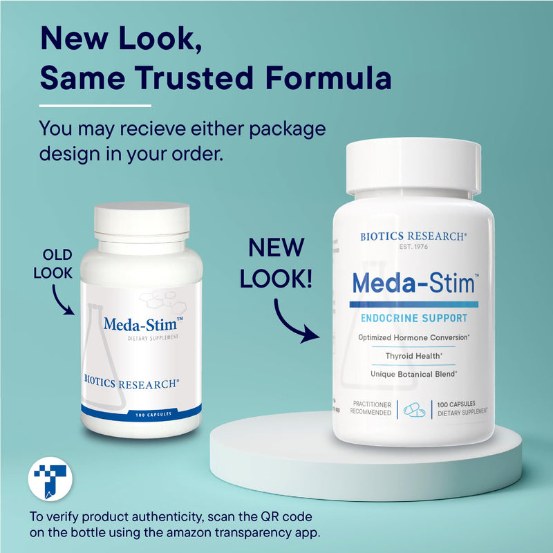 Biotics Research Meda Stim Support Endocrine Function, Nutritional Support for the Thyroid Gland, Healthy T3, T4, Thyroxine Levels, Metabolic Health, Contains Iodine, Selenium, Magnesium, 100 Capsules - BeesActive Australia