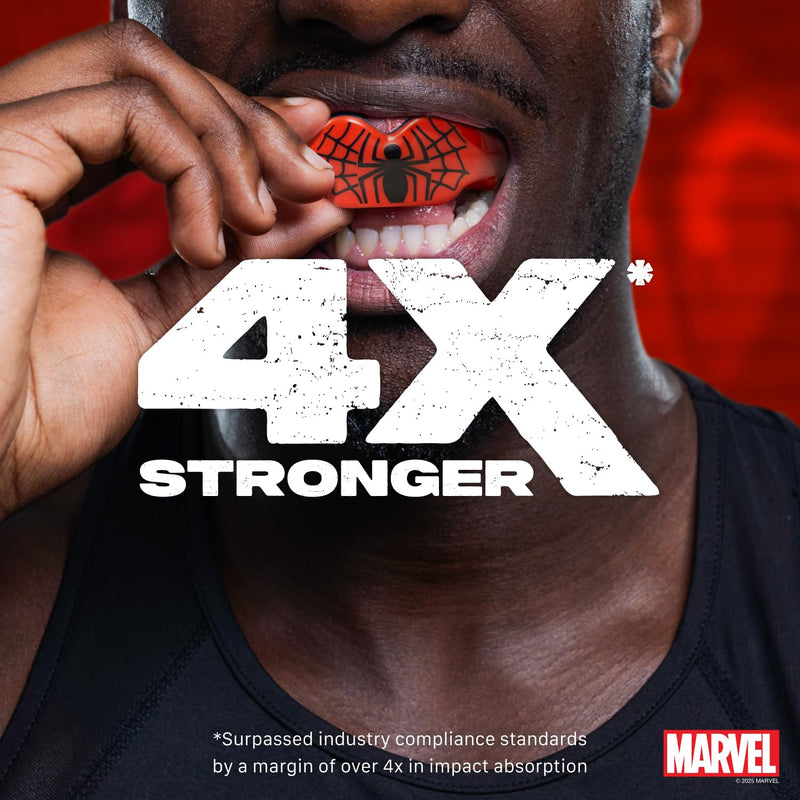 Marvel Spider-Man Sports Mouthguard for Braces, One Size Remouldable Gum Shield with Case for Boxing, MMA, Rugby, Martial Arts, Judo and All Contact Sports