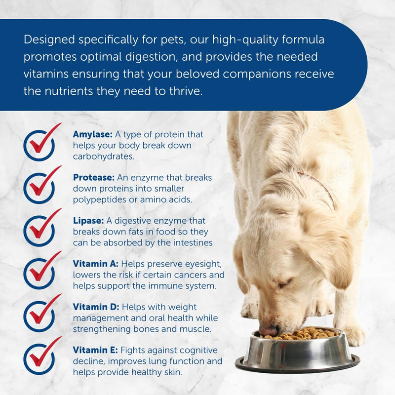 Pancreatic Enzyme for Dogs - Creati-Care 10x Dog Digestive Enzymes Powder with Vitamins Restore Normal Weight, Supports Pancreatin Issues Relieves Digestive Stress - 12 oz - PawsPlanet Australia