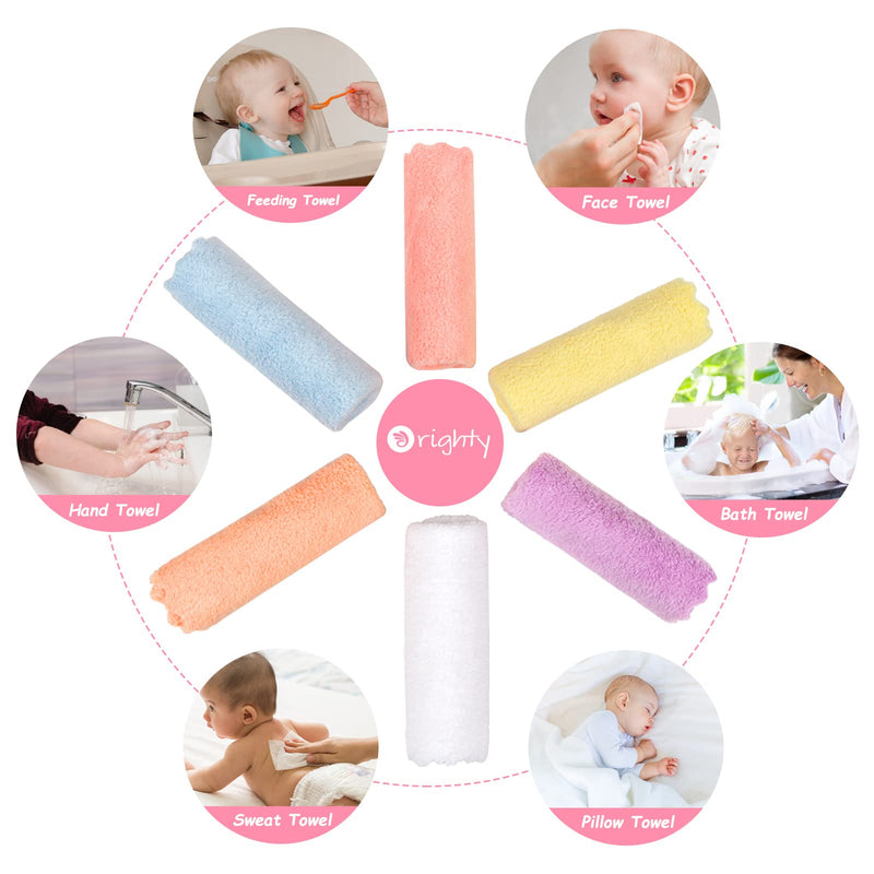 Orighty 24-Pack 7''x9'' Microfiber Coral Fleece Baby Washcloths - Super Soft, Absorbent, Gentle on Newborns, Infants and Toddlers 24 Pack(7x9 inch) - BeesActive Australia