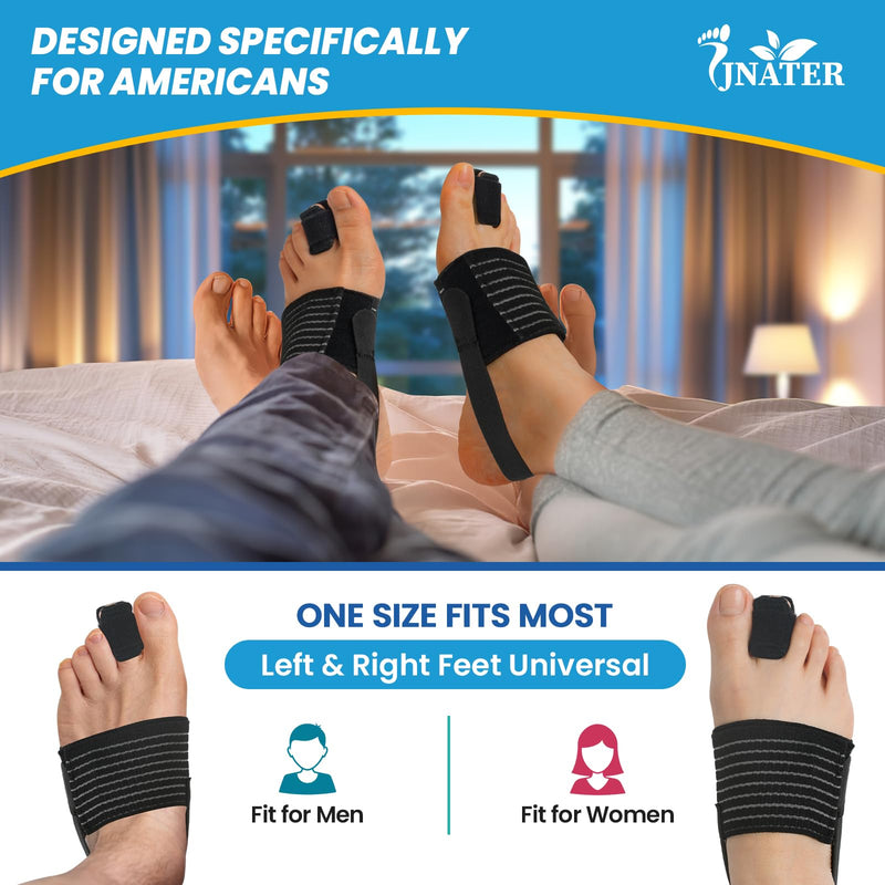Hammer Toe Straightener - Hammer Toe Corrector for Women & Men, Breathable Non-Slip Toe Splint for Curled, Crooked Toes, Broken Toe Support - Day & Night Relief (1 Compression Foot Wrap & 1 Strap) - BeesActive Australia