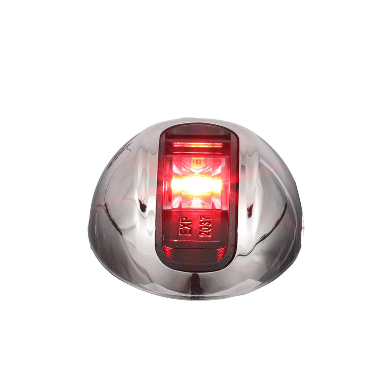 attwood NV3012SSR-7 LightArmor 2-Mile Vertical Surface Mount Navigation Light, Red LED Lighting, Round Stainless Housing One size