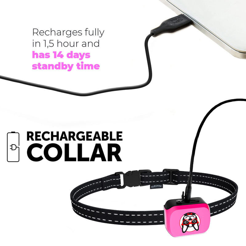 Small Dog Bark Collar Rechargeable - Smallest Bark Collar for Small Dogs 5-15lbs - Most Humane Stop Barking Collar - Dog Training No Shock Anti Bark Collar - Pet Bark Control Device (Pink) Pink - BeesActive Australia