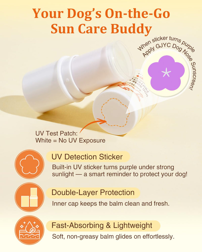 Dog Nose Sun Protector Balm - SPF25 Sunscreen for Dogs, Shea Butter & Coconut Oil Formula, Protects & Repairs Dry/Cracked Noses, Safe for All Breeds