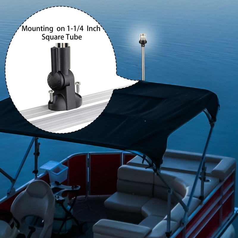 Anchor Light Boat Bimini Light Stern Light Marine Navigation Lights USCG 3 NM All Round White LED Fold Down 10-24 Volt 16 Inches for Pontoon - BeesActive Australia
