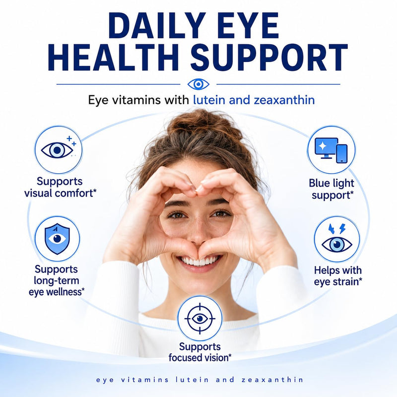 15 in 1 Advanced Eye Formula, Eye Vitamins Supplement with Lutein Zeaxanthin Meso Zeaxanthin, Bilberry Extract & Saffron, Eye Health Support Capsules for Adults, Daily Vision Nutrition, 120 Count