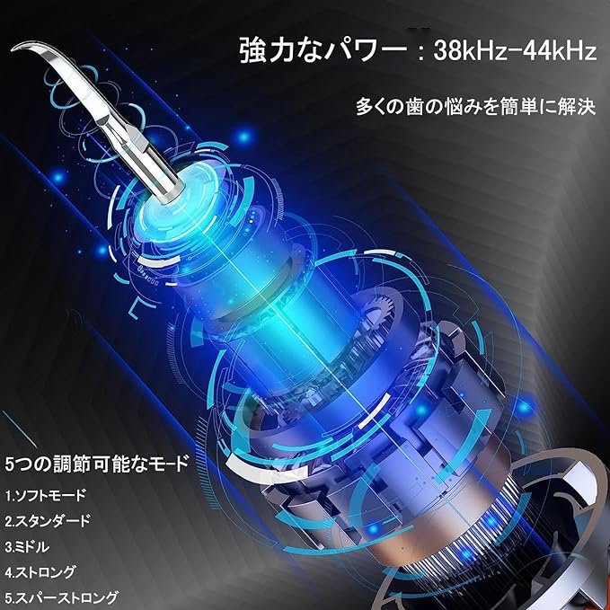 UJHOSLD Ultrasonic Tooth Cleaner, Oral Cleaner, USB Rechargeable, Ultrasonic Vibration, Portable Teeth Cleaner, 5 Modes Adjustable, Built-in LED Lighting, Cleaning Kit, IPX6 Waterproof, Portable and - BeesActive Australia