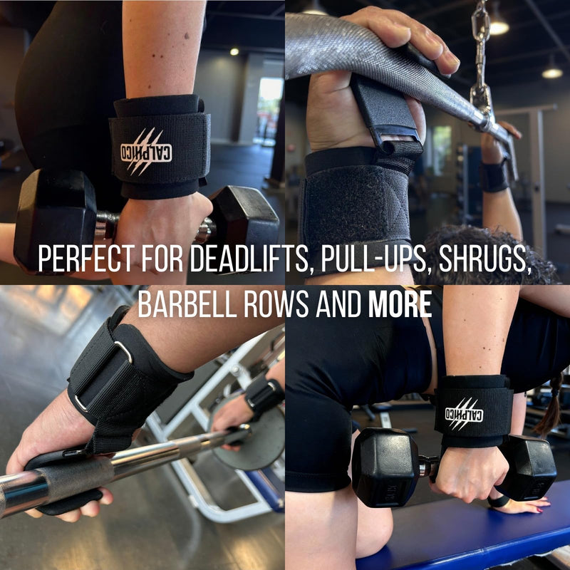 Weight Lifting Hooks – Heavy Duty Steel with Ergonomic Wrist Straps – Maximum Wrist Support, Comfort & Joint Protection