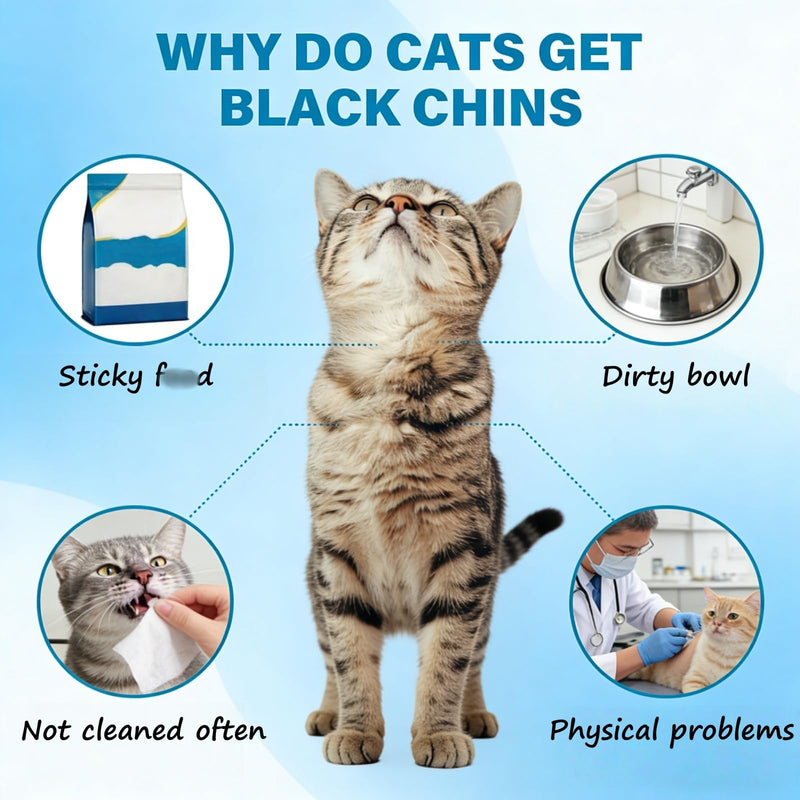 Cat Chin Acne Care Kit, Cat Chin Cleaner with Silicone Brush, Cat Acne Treatment & Blackhead Remover, Cat Self Groomer for Black Chin, Gently Cleans Chin Acne and Blackhead, Keeps Cat's Chin Clean