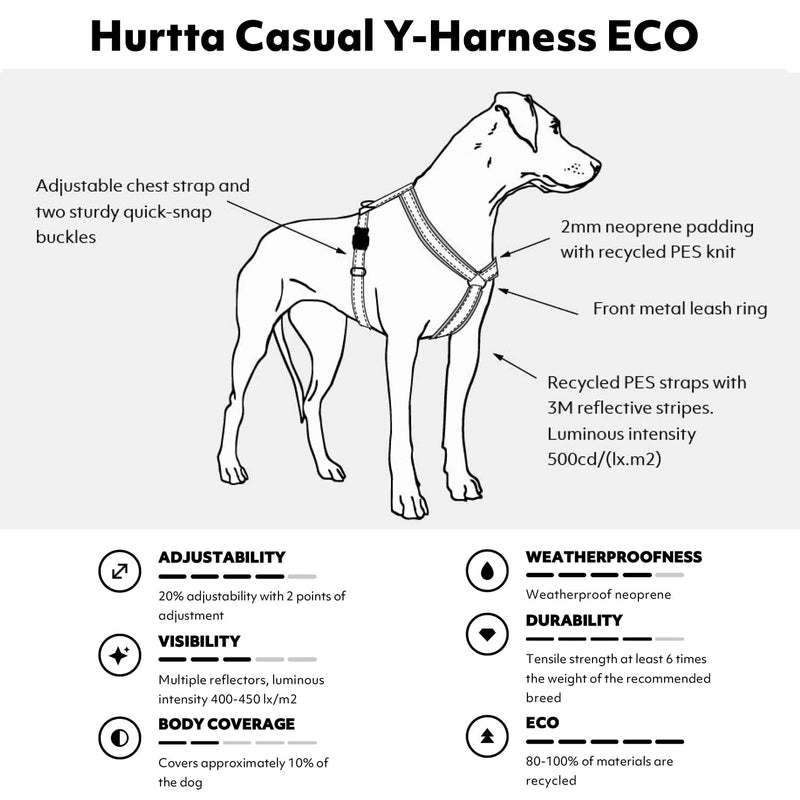 Hurtta Casual ECO Dog Y-Harness, Ruby, 32-35 in Ruby - ECO 32-35" - BeesActive Australia