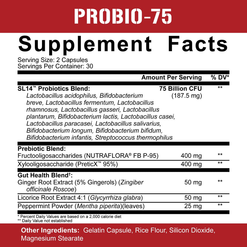 5% Nutrition Rich Piana Digestive Defender 2-in-1 Box with Probio-75 | Probiotic + Prebiotic & Diges-Ten Digestive Enzyme Formula (30 Svgs) Digestive Defender Kit