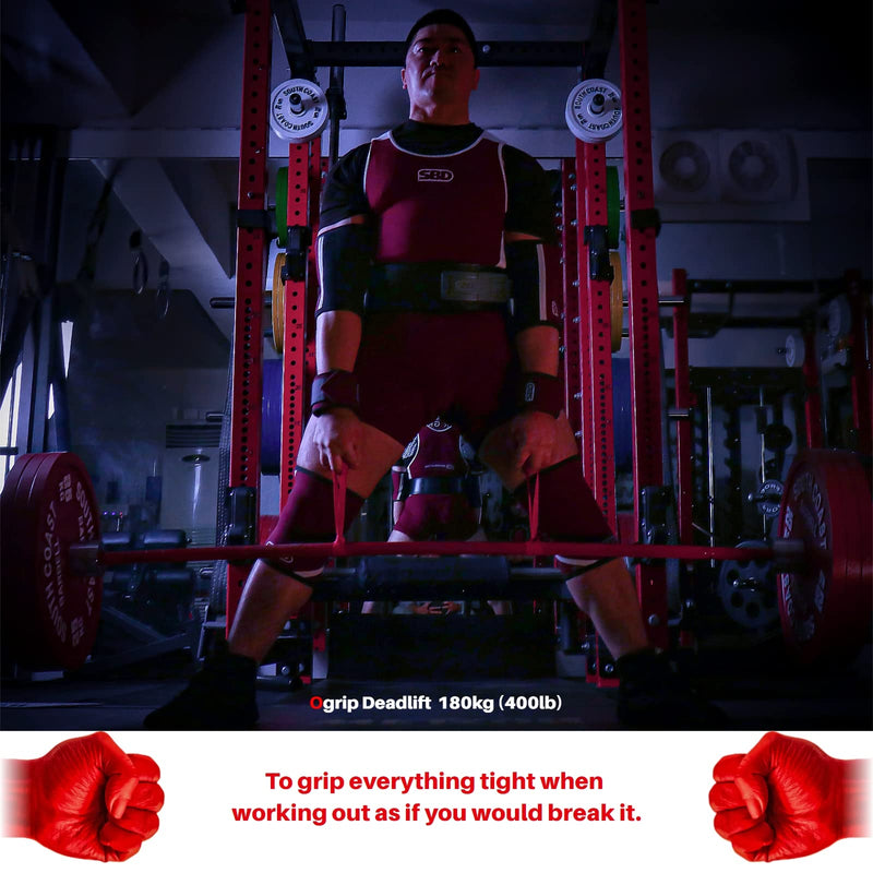 Premium Silicone Grips with Straps, 'Ogrip' (Hand Grips Strength Trainer Exerciser for Pull up, Rows, Fitness, Workout/Thick Grip Training Adapter, Fat Bar Weight Lifting, Barbells, Dumbbells)