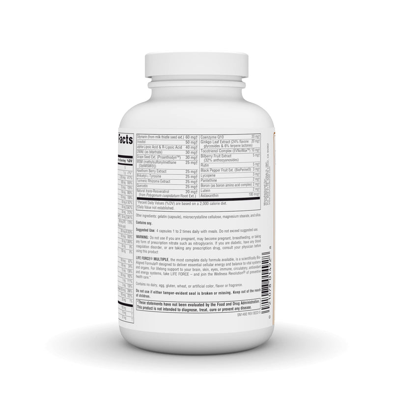 Source Naturals Life Force Multiple Iron Free Multivitamin,180 Capsules | No Iron Bio-Aligned Formula® - Delivering 40+ Ingredients for Foundational Nutrition | Contains Soy* 180 Count (Pack of 1)