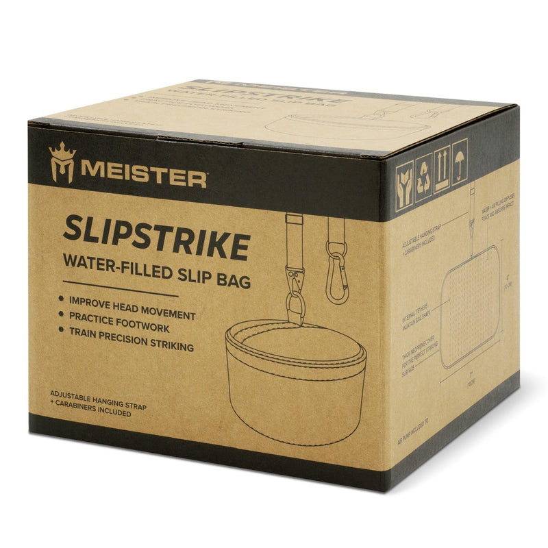 Meister SlipStrike Water-Filled Boxing Slip Bag w/Hanging Strap & Carabiners Black 7" Diameter x 4" Height - BeesActive Australia