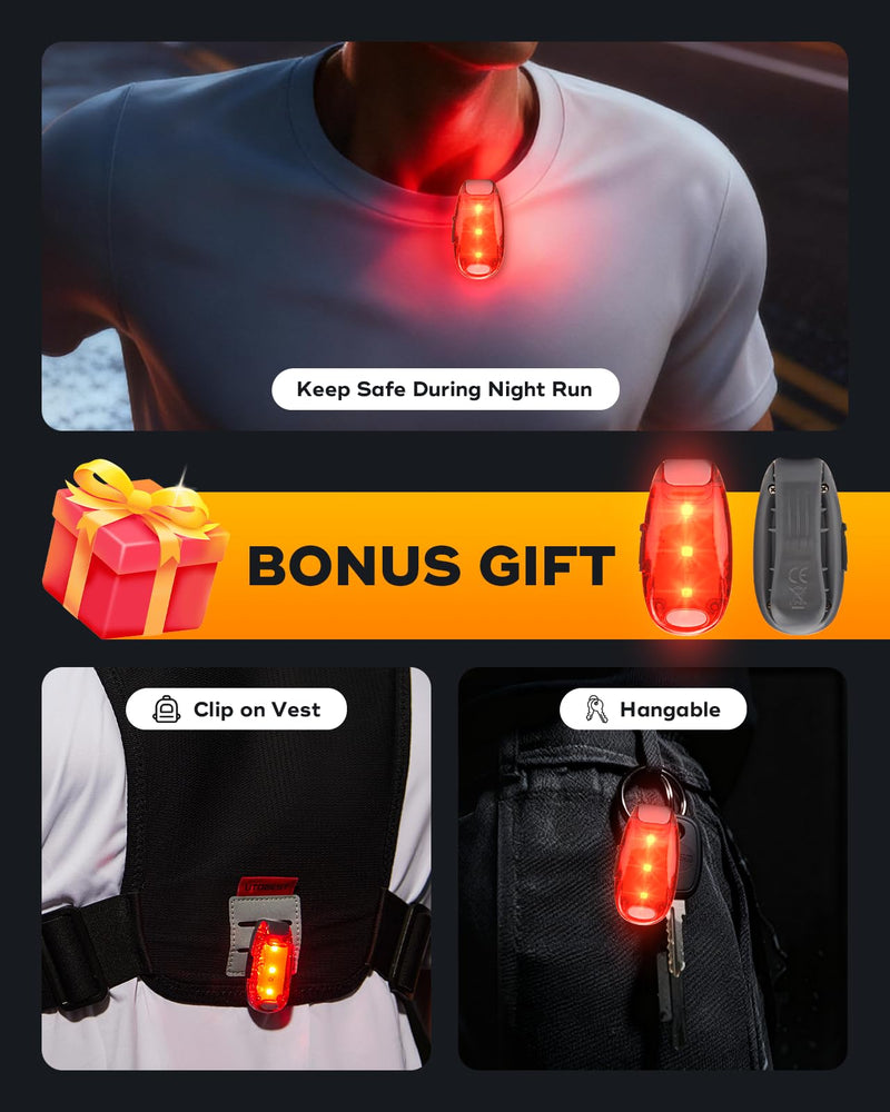 Running Vest for Women Men, Reflective Hydration Vest, Adjustable 5L Phone Holder with Bonus Gift LED Safety Light Black Medium