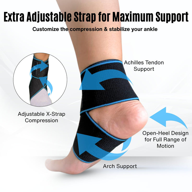 MDUB Ankle Support Wrap 1 Pack, Achilles Tendonitis Pain Relief Planter Fasciitis Support Brace, Hiking, Soccer, Basketball, Running, Tennis, Volleyball & Pickleball - BeesActive Australia