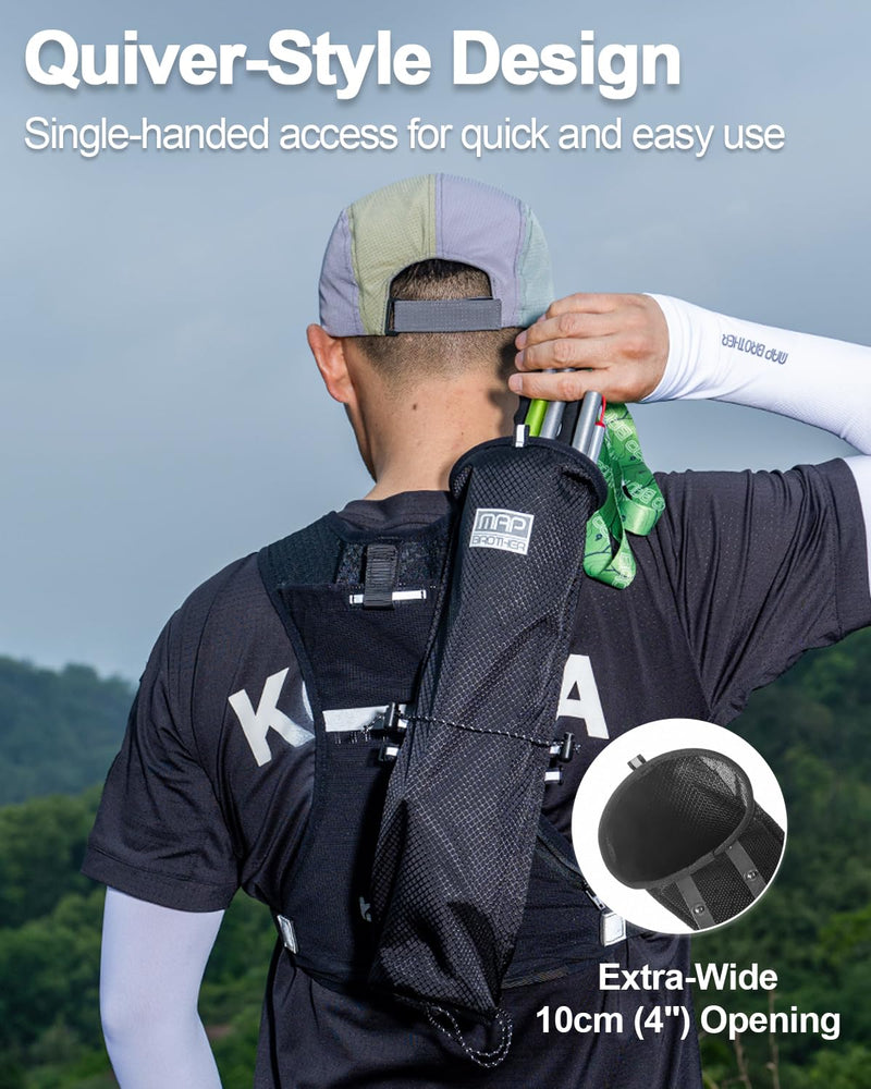 Trekking Poles Carry Bag, Waterproof & Lightweight Hiking Poles Storage Bag, Portable Storage Bag for Trekking Poles, Suitable for Running Hydration Vest & Backpacks Drawstring Style One Size