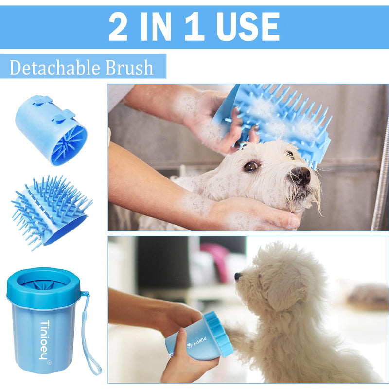 Dog Paw Cleaner for Medium Dogs (with 3 Absorbent Towels), Dog Paw Washer, Muddy Paw Cleaner, Pet Foot Cleaner (Medium, Blue) - BeesActive Australia