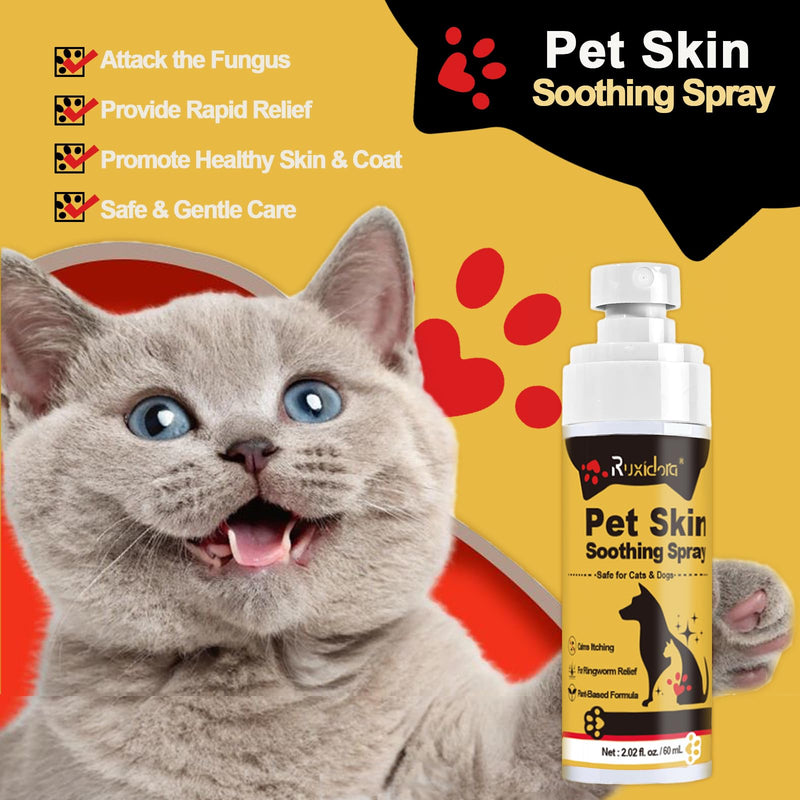 2Pcs Pet Skin Soothing Spray for Dogs and Cats– Gentle Formula for Dogs & Cats with Itchy or Dry Skin – Helps Ease Discomfort from Irritations & Environmental Factors – Safe, Plant-Based Option