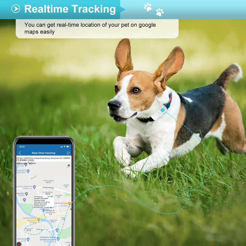 TKMARS 4G GPS Tracker Dog Tracker Dog with Audible and Visual Alarm, SOS Free Applications No Subscription Required, IP66 Waterproof 4G TK911PRO - BeesActive Australia