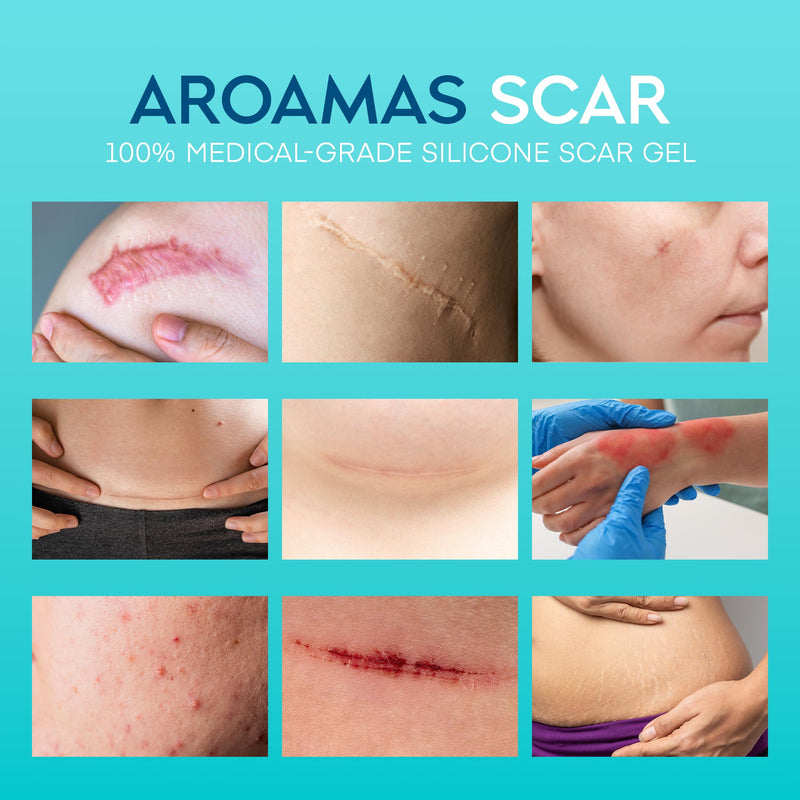 Aroamas Scar Advanced Scar Gel - Medical-Grade Silicone Scar Gel to Help Improve The Appearance of Scars and Stretch Marks for Face & Body - 45g - BeesActive Australia