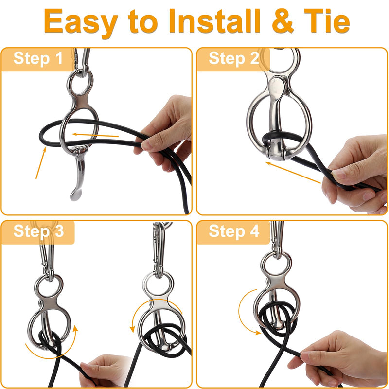 Sumnacon Stainless Steels Horse Tie Ring, Sturdy Horse Trailer Ties with Eye Bolt,Quick Snap - Solid Horse Safety Tie Ring for Traning Horse and Prevent Horses from Pulling Back, Silver - BeesActive Australia