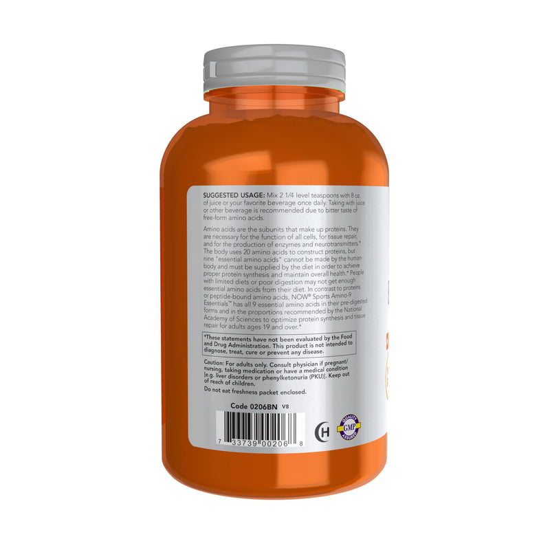 NOW Sports Nutrition, Amino-9 Essentials™ Powder, Enhanced Protein Synthesis, Amino Acids, 330-Grams
