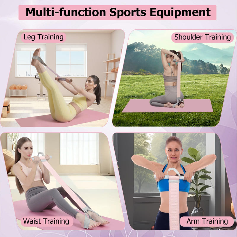 Resistance Bands with Handles,Yoga Pedal Workout Bands,Multifunction Pull Up Bands Sit-up Workout Equipment Home Gym for Arm/Abdomen/Waist/Leg Stretching Slimming Training Pink