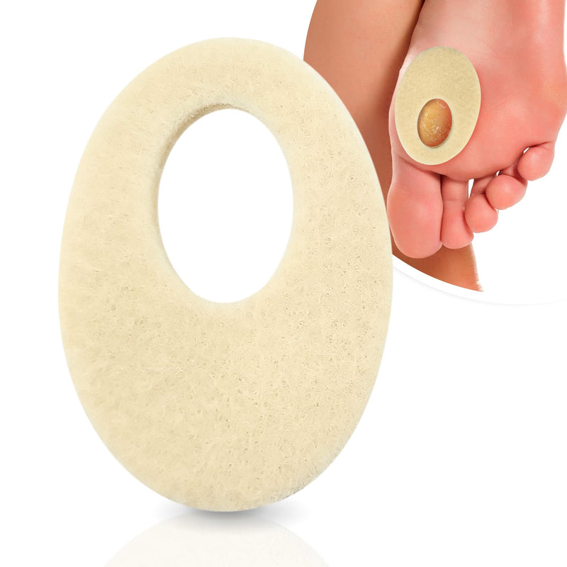 Oval Shaped Felt Callus Protective Pads - Adhesive Foot Pads That Surround Calluses from Rubbing On Shoes - 1/8" - 25 Pack - BeesActive Australia