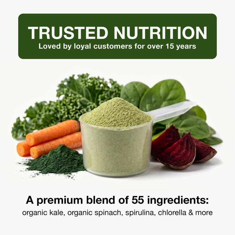 Biopharma Scientific NanoGreens Superfood Greens Powder (Strawberry) | Supports Immunity & Digestion, 55 Organic Ingredients, Spirulina & Chlorella, Third-Party Tested, Plant-Based, 30 Servings Strawberry
