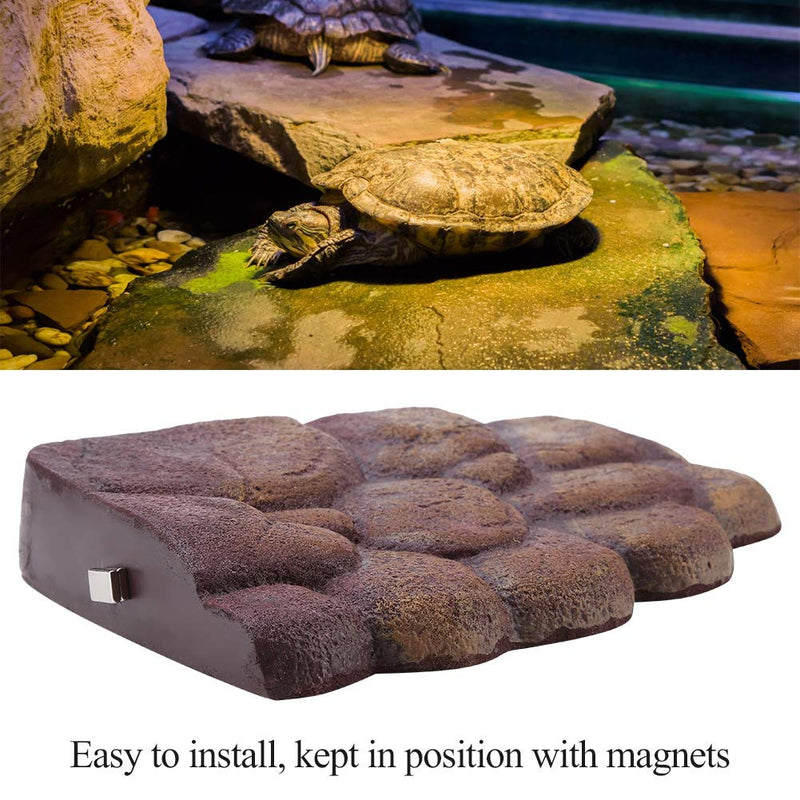 Magnetic Resin Turtle Sun Island Floating Sun Ramp Turtle Climbing Stone Aquarium Landscape Ornament Habitat Decor for Semi-Aquatic Animals (NS-79) - BeesActive Australia