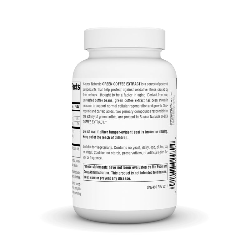 Source Naturals Energizing Green Coffee Extract, Powerful Natural Antioxidant*, 500 mg Tablet - 120 Tablets - BeesActive Australia