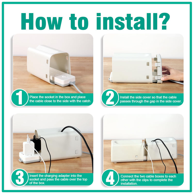 Improved Power Strip Cover Box(1 Pack) ‰∏®Outlet Covers Baby Proofing‰∏®Baby Safety Products‰∏®Adjustable Length Childproof Outlet Cover‰∏®Preventing Toddlers from Touching Sockets‰∏®Fits Most Sockets., White 1 Pack