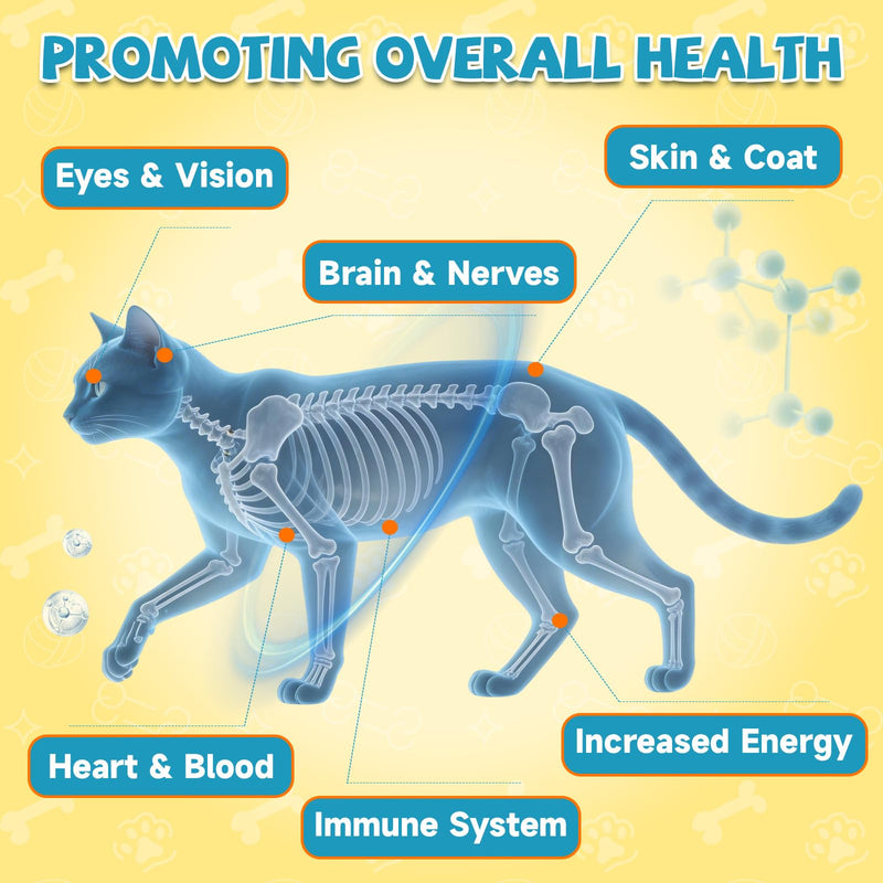 Taurine for Cats - Taurine Powder for Cats, Supports Feline Heart & Vision, Immune, Energy & Vitality, Coenzyme Q10, L-Carnitine, L-Lysine, Vitamin, Taurine Supplement for Cat Taurine Powder, 200g