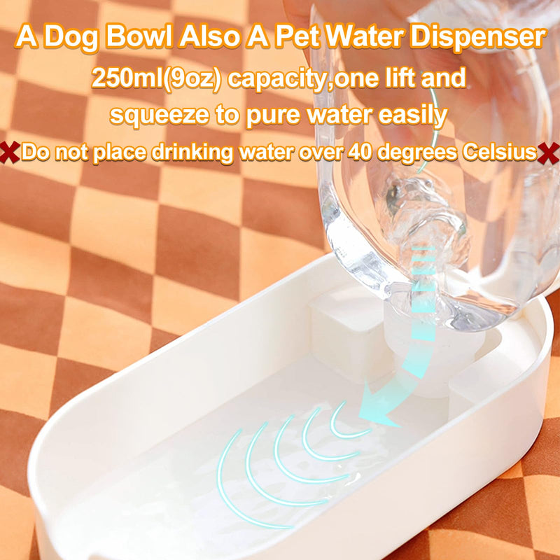 Dog Water Bottle, Dog Bowl 2-in-1, Food Container Large Enough for Dog Treats, Steak, Sticks, Bars, Portable Pet Water Dispenser for Hiking, Travel, Cat Bowls and Pet Water Bottle (blue) blue - BeesActive Australia