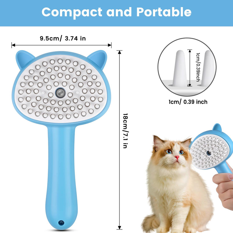 Cat Steam Brush, Cat Spray Brush for Shedding, Pet Steam Brush for Long & Short Haired Cats & Dogs, Spritz Defur Comb for Cats, Self-Cleaning Cat Hair Brush Removal Comb with Soft Bristles - BeesActive Australia